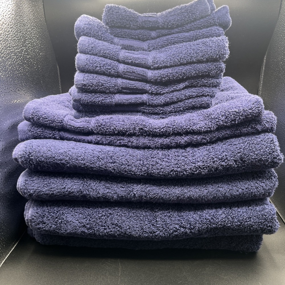 My Pillow 15 Pc Towel Set Navy 4 Bath 2 Hand Towels 9 Washcloths